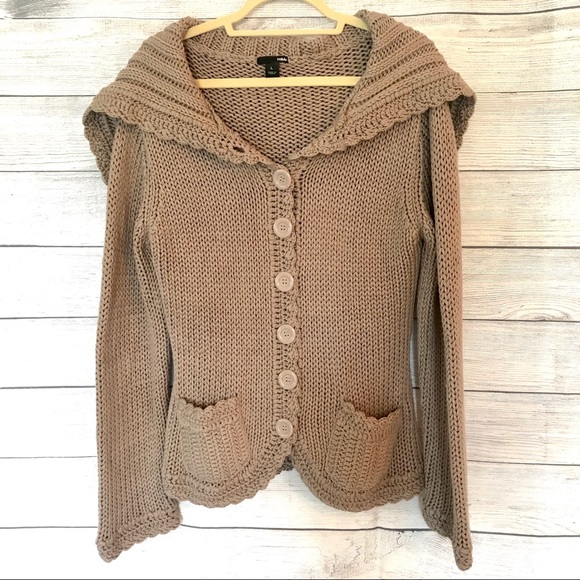 H&M Chunky Knit Sweater Cardigan Size Large - Picture 1 of 10